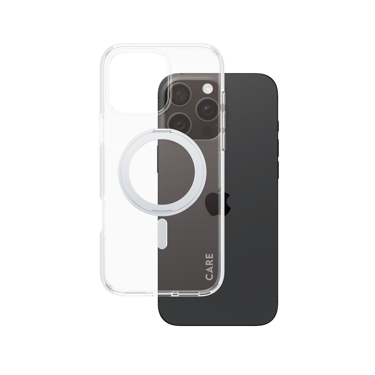 CARE by PanzerGlass® Feature Case Transparent Silber Kickstand & MagSafe für iPhone 16 Pro Max CARE by PanzerGlass® Feature Case Transparent Silber Kickstand & MagSafe für iPhone 16 Pro Max